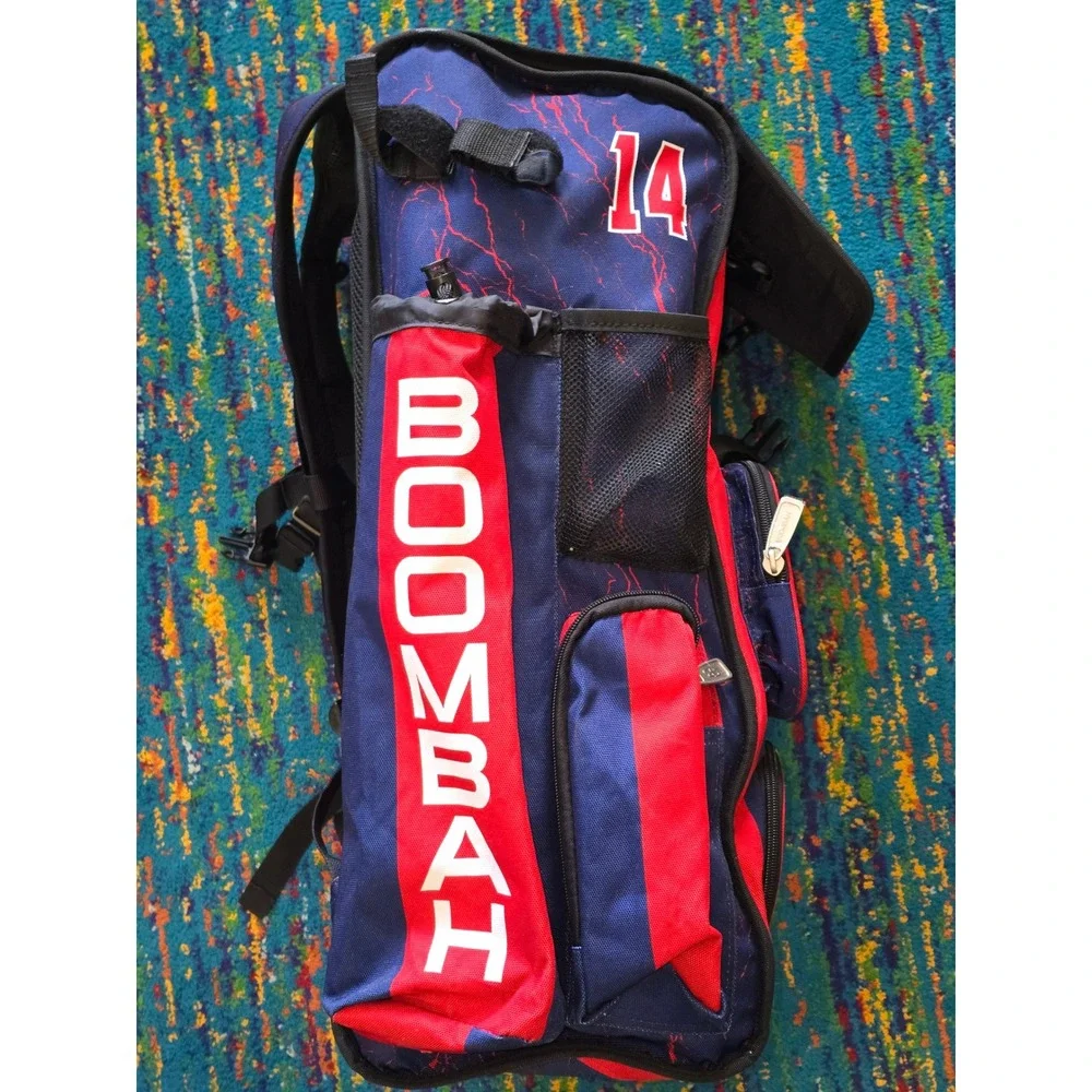 New Boombah Superpack Bat Bag Navy Red Baseball/Softball Backpack 23.5x13.5x9.5